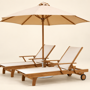Cayman Teak Sun Lounger White